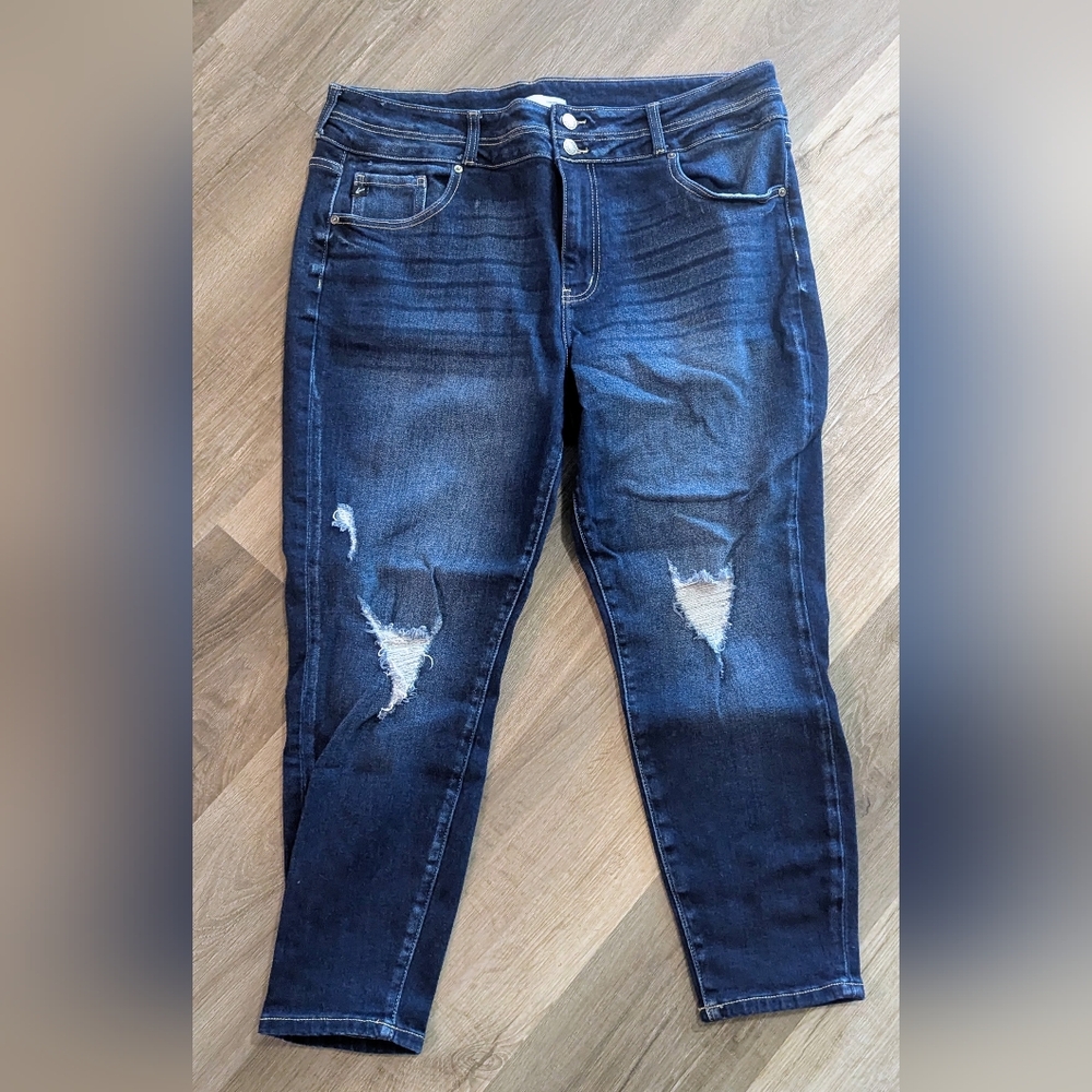 KanCan Distressed Dark Blue Women's Jeans